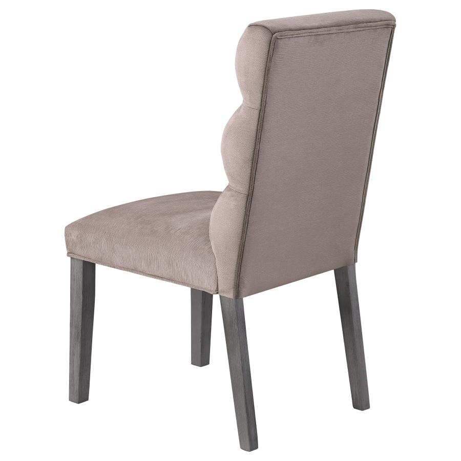 (image for) Carla Velvet Upholstered Dining Side Chair Ash (Set of 2)