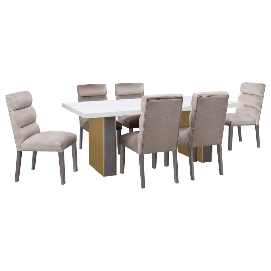 (image for) Carla Velvet Upholstered Dining Side Chair Ash (Set of 2)