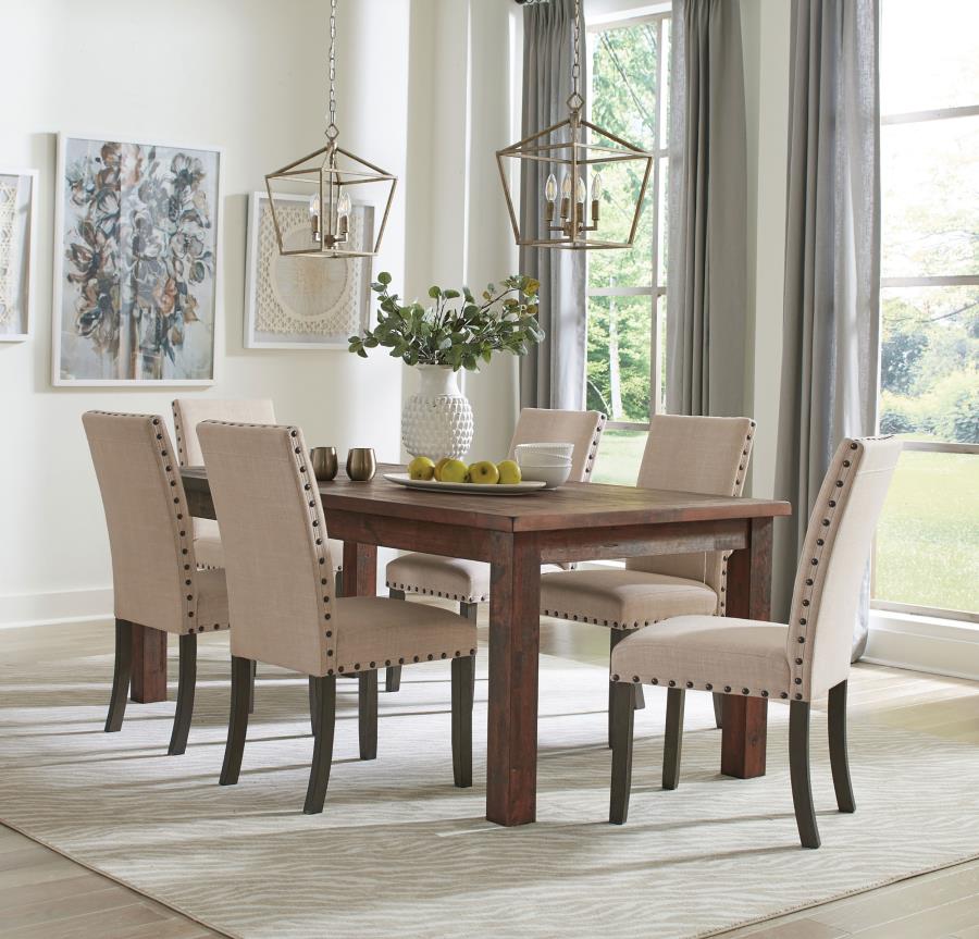 (image for) Coleman 7-piece Rectangular Dining Set Rustic Golden Brown