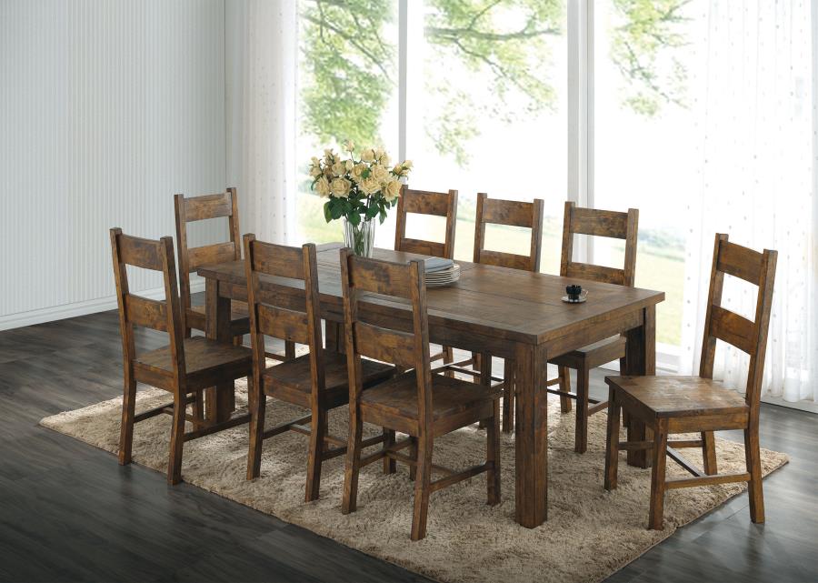 (image for) Coleman 9-piece Rectangular Dining Set Rustic Golden Brown