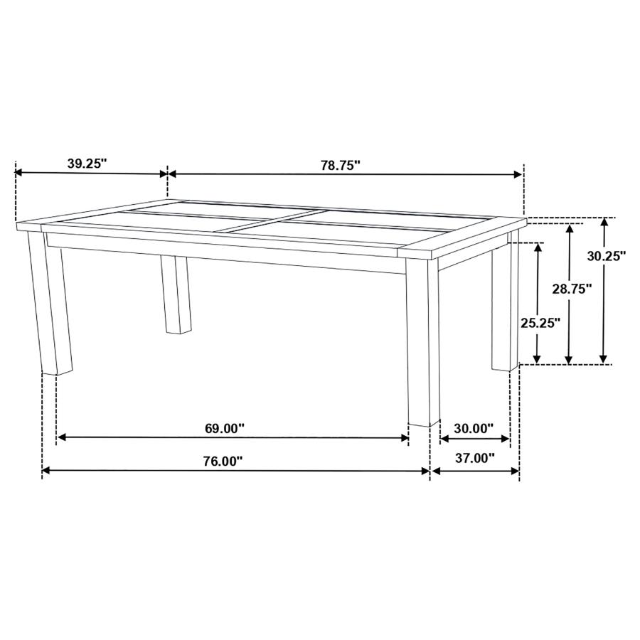 (image for) Coleman Rectangular 79-inch Dining Table Rustic Golden Brown