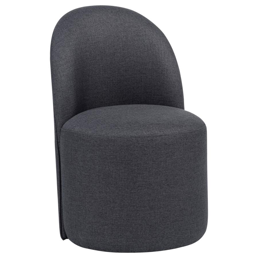 (image for) Aubrey Upholstered Barrel Dining Side Chair Charcoal (Set of 2)