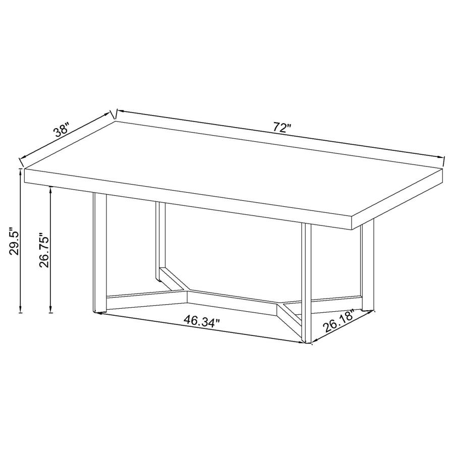 (image for) Benson 72-inch Composite Wood Dining Table Dark Oak