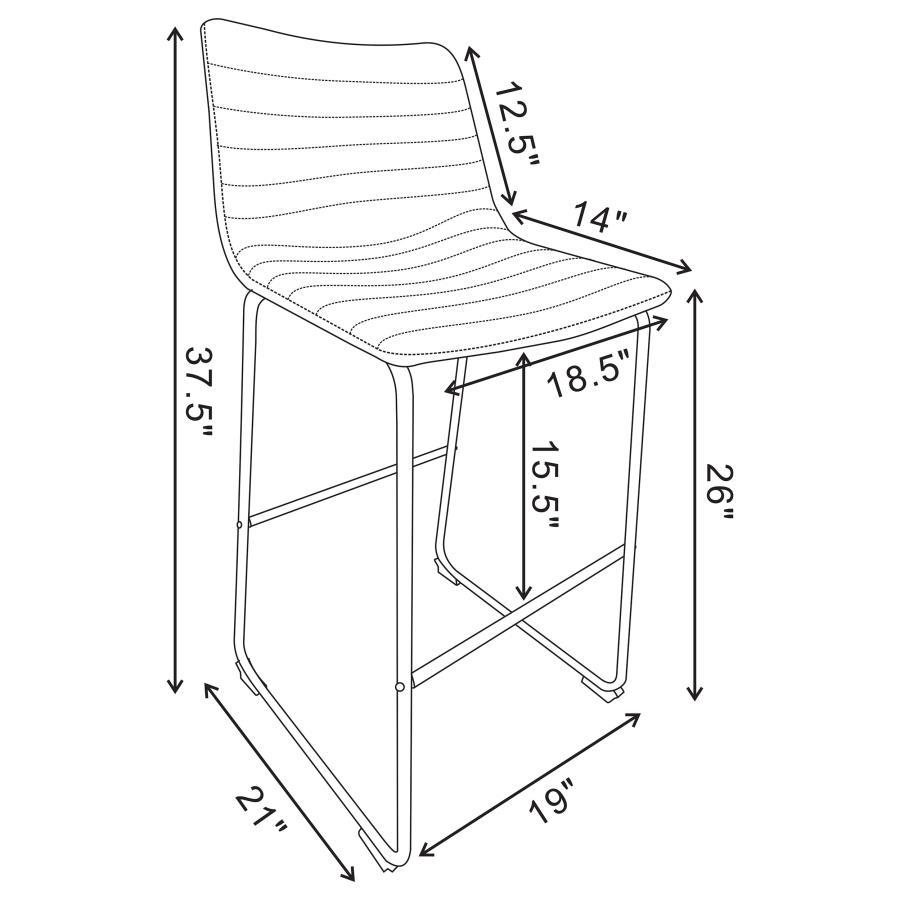 (image for) Zuni Upholstered Counter Height Chair Saddle (Set of 2)