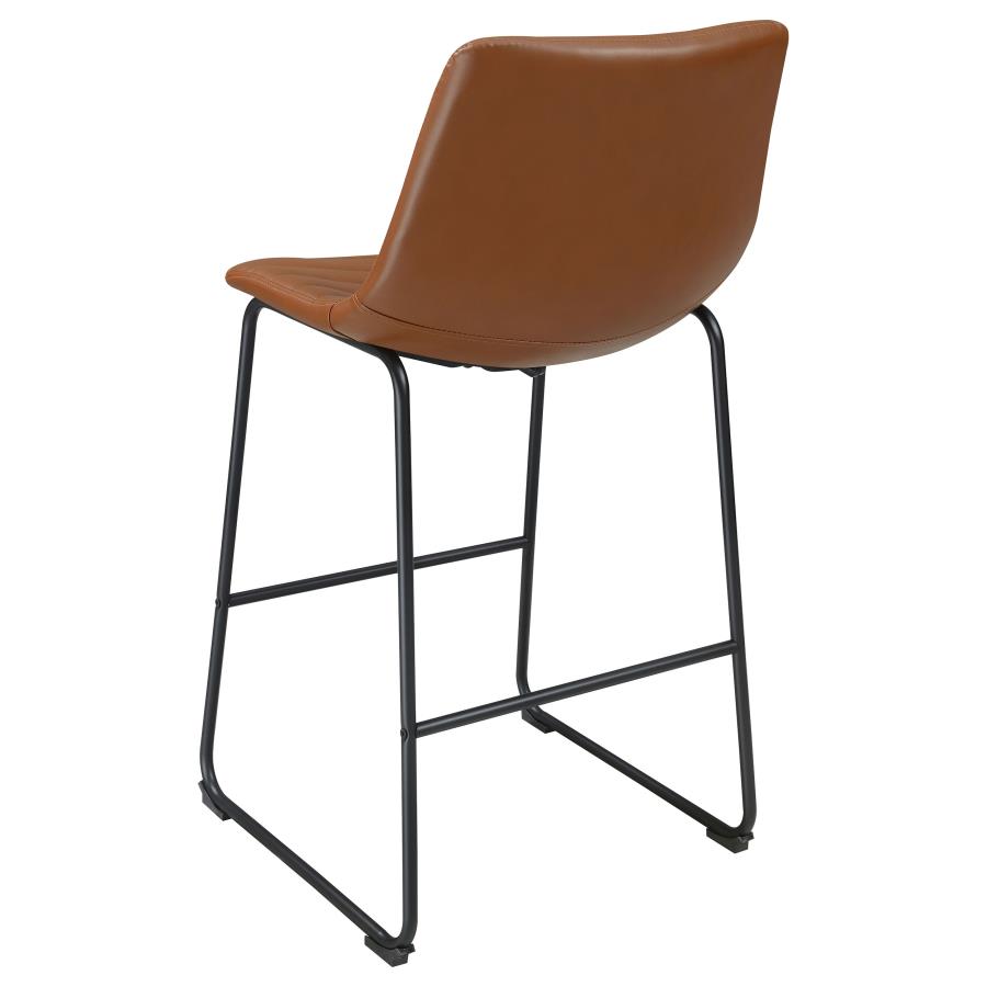 (image for) Zuni Faux Leather Upholstered Bar Chair Saddle (Set of 2)