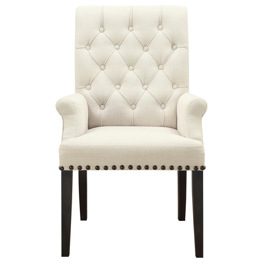 (image for) Alana Fabric Upholstered Dining Arm Chair Beige