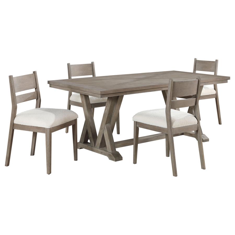 (image for) Cornelia 5-piece Rectangular Dining Table Set Coastal Grey 