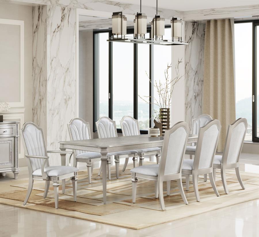 (image for) Evangeline 9-piece Extension Leaf Dining Set Silver Oak - Click Image to Close