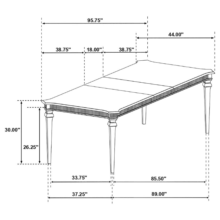 (image for) Evangeline 96-inch Extension Leaf Dining Table Silver Oak