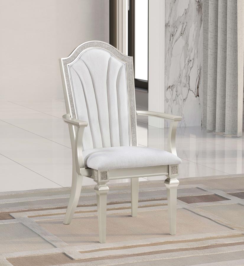 (image for) Evangeline Wood Dining Arm Chair Silver Oak (Set of 2)