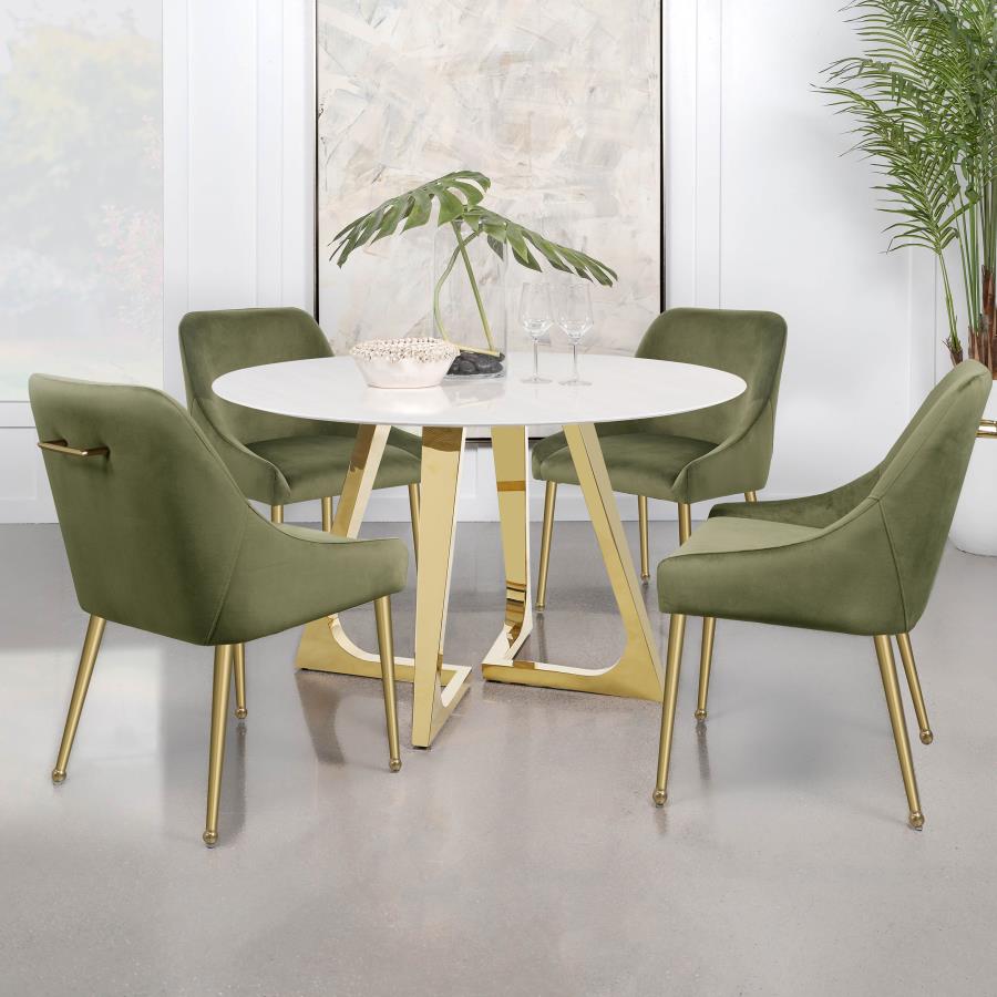 (image for) Mayette Upholstered Dining Side Chair Olive (Set of 2)