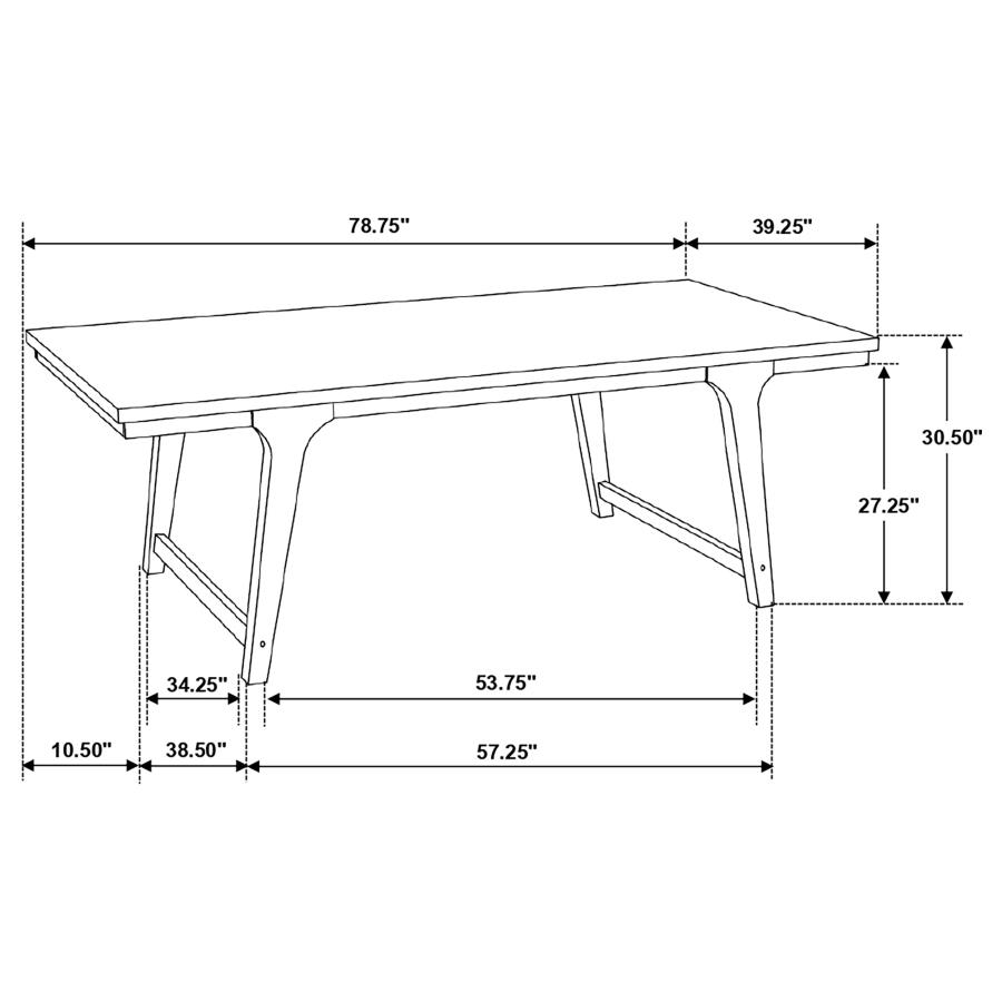 (image for) Reynolds 5-piece Rectangular Dining Table Set Brown Oak