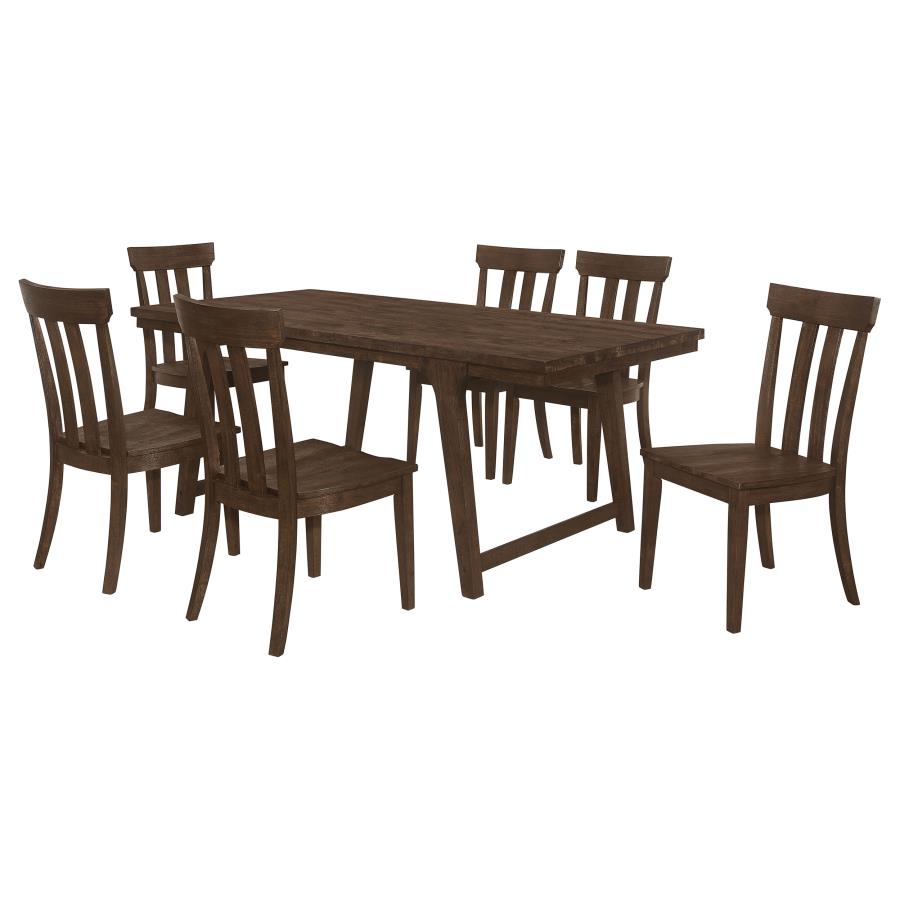 (image for) Reynolds 7-piece Rectangular Dining Table Set Brown Oak