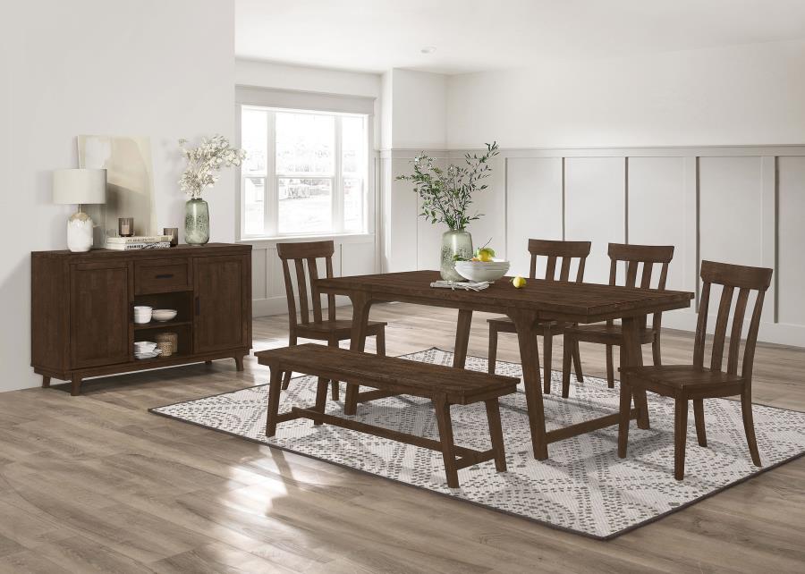 (image for) Reynolds Rectangular 79-inch Wood Dining Table Brown Oak