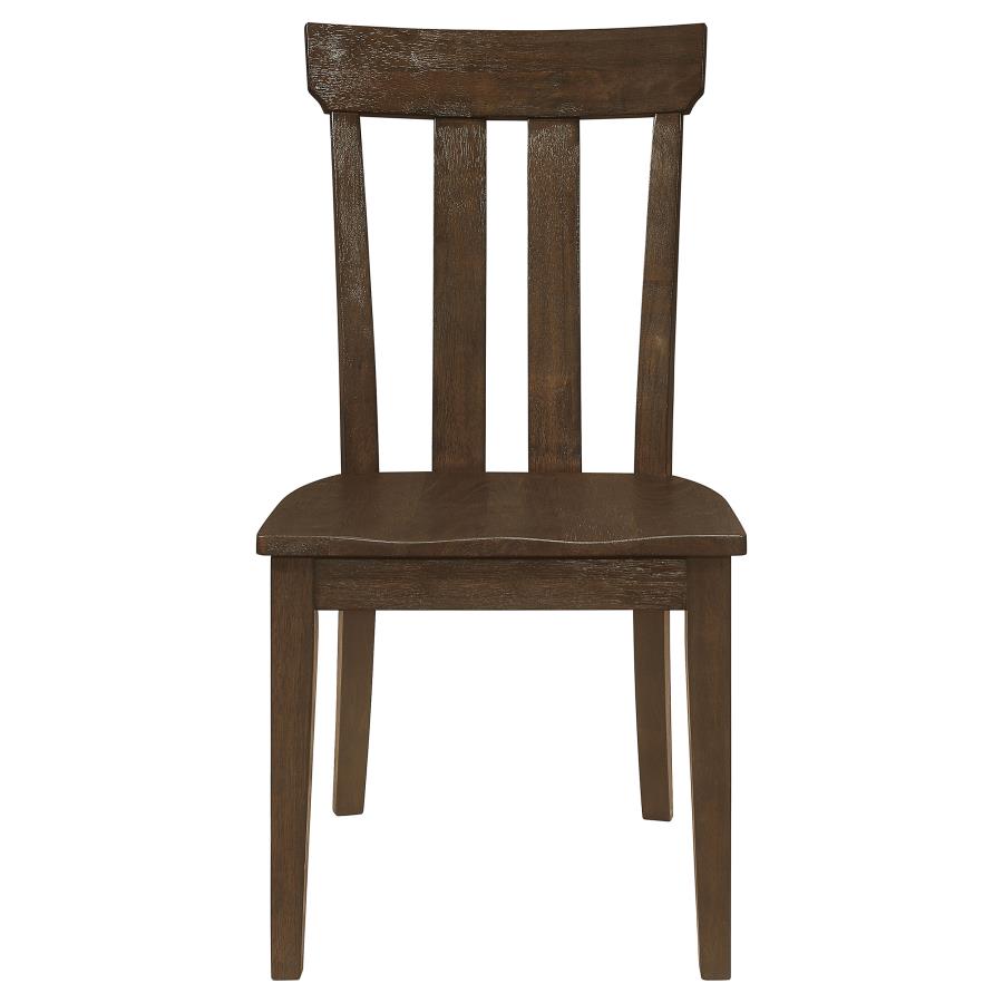 (image for) Reynolds Slat Back Dining Side Chair Brown Oak (Set of 2)