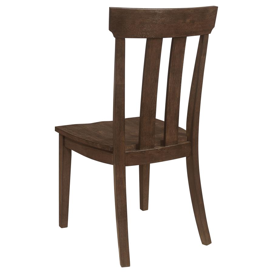 (image for) Reynolds Slat Back Dining Side Chair Brown Oak (Set of 2)