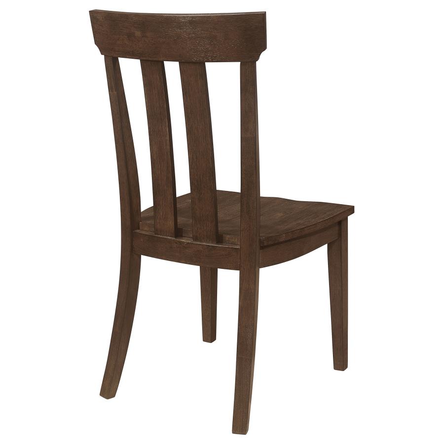 (image for) Reynolds Slat Back Dining Side Chair Brown Oak (Set of 2)