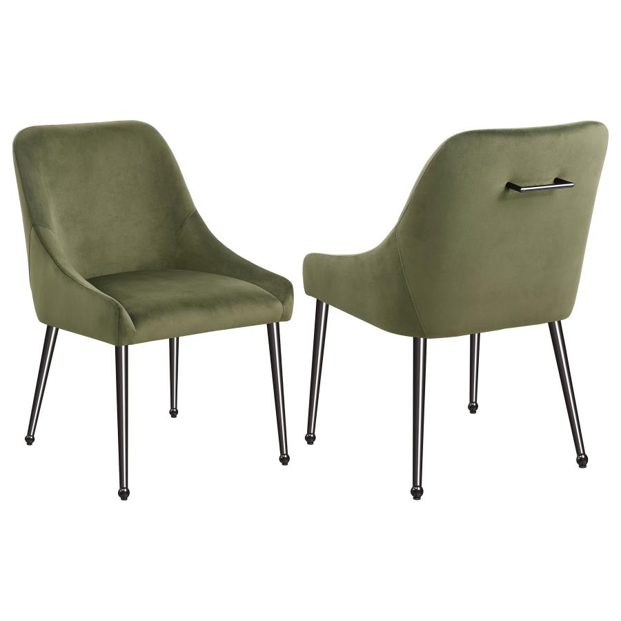 (image for) Mayette Upholstered Dining Side Chair Olive (Set of 2) - Click Image to Close