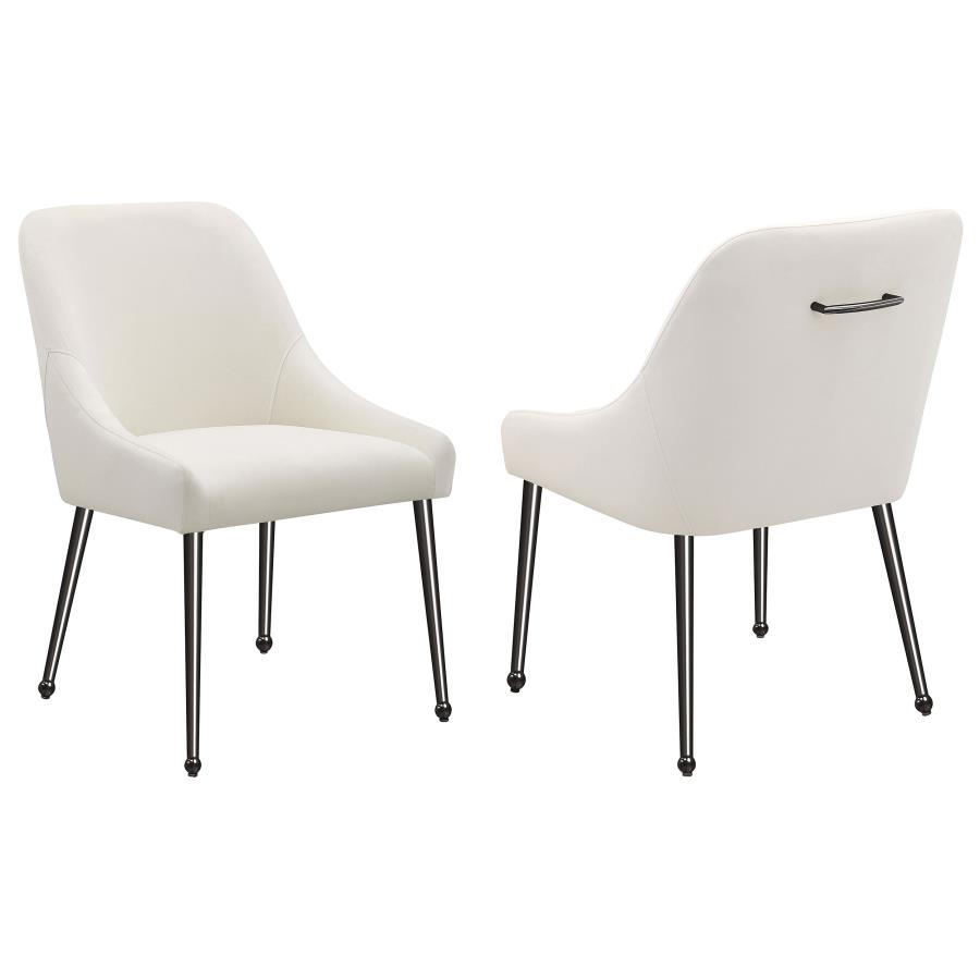 (image for) Mayette Upholstered Dining Side Chair Ivory (Set of 2)