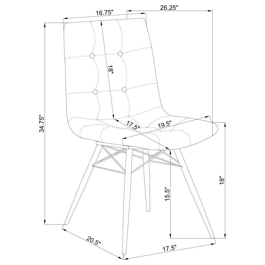 (image for) Aiken Upholstered Dining Side Chair Brown (Set of 4)