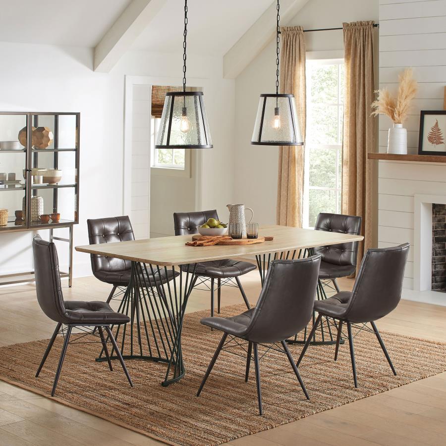 (image for) Aiken Upholstered Dining Side Chair Brown (Set of 4)