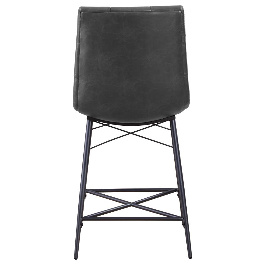 (image for) Aiken Upholstered Tufted Counter Chair Charcoal (Set of 2)