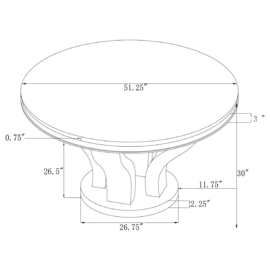 (image for) Anchorage Round 51-inch Glass Top Dining Table Chrome