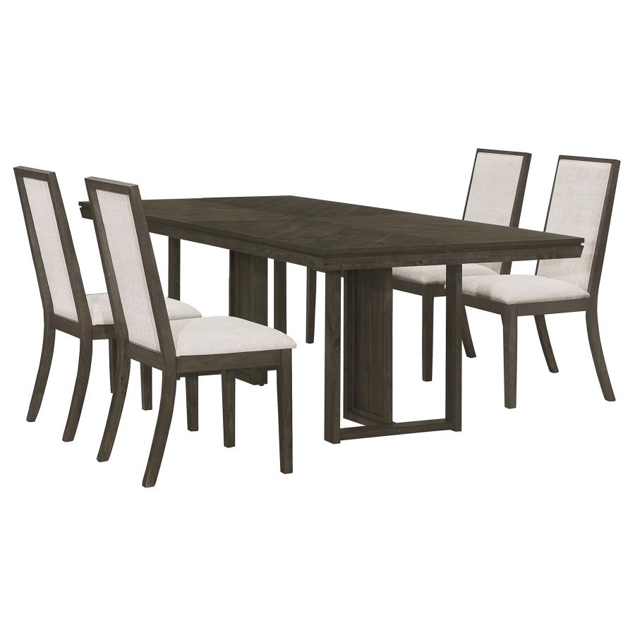 (image for) Kelly 5-piece Rectangular Dining Table Set Dark Grey