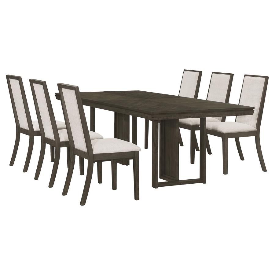 (image for) Kelly 7-piece Rectangular Dining Table Set Dark Grey