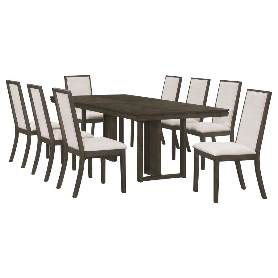 (image for) Kelly 9-piece Rectangular Dining Table Set Dark Grey