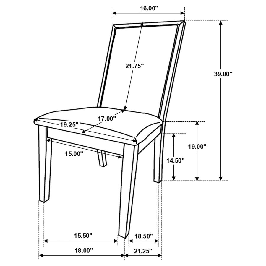 (image for) Kelly Upholstered Dining Side Chair Dark Grey (Set of 2)