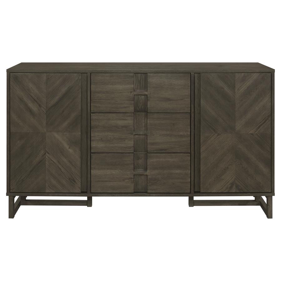 (image for) Kelly 3-drawer Storage Dining Sideboard Buffet Dark Grey