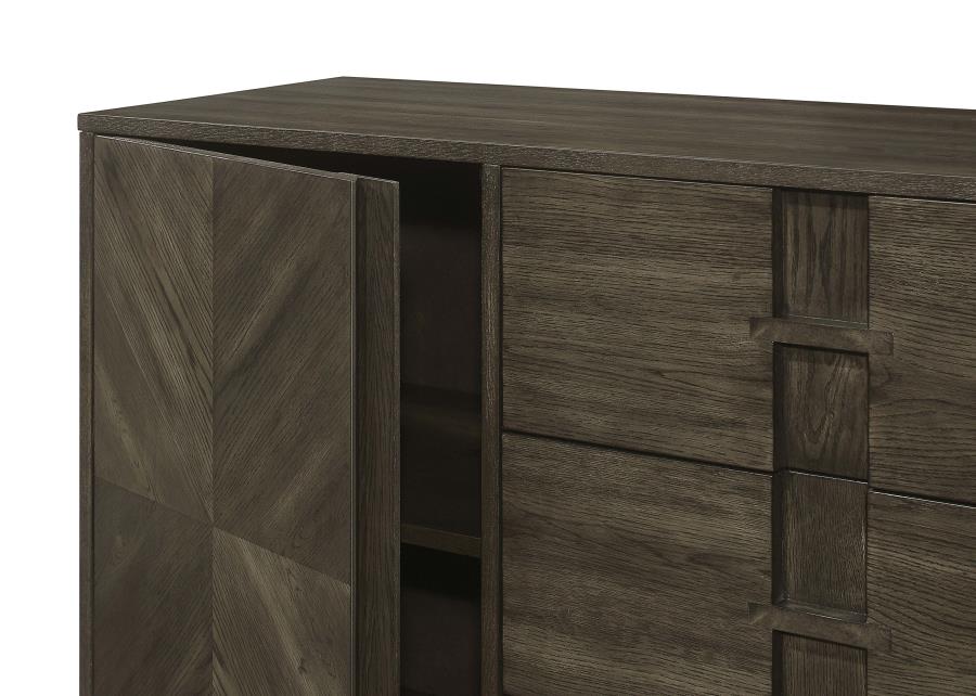 (image for) Kelly 3-drawer Storage Dining Sideboard Buffet Dark Grey