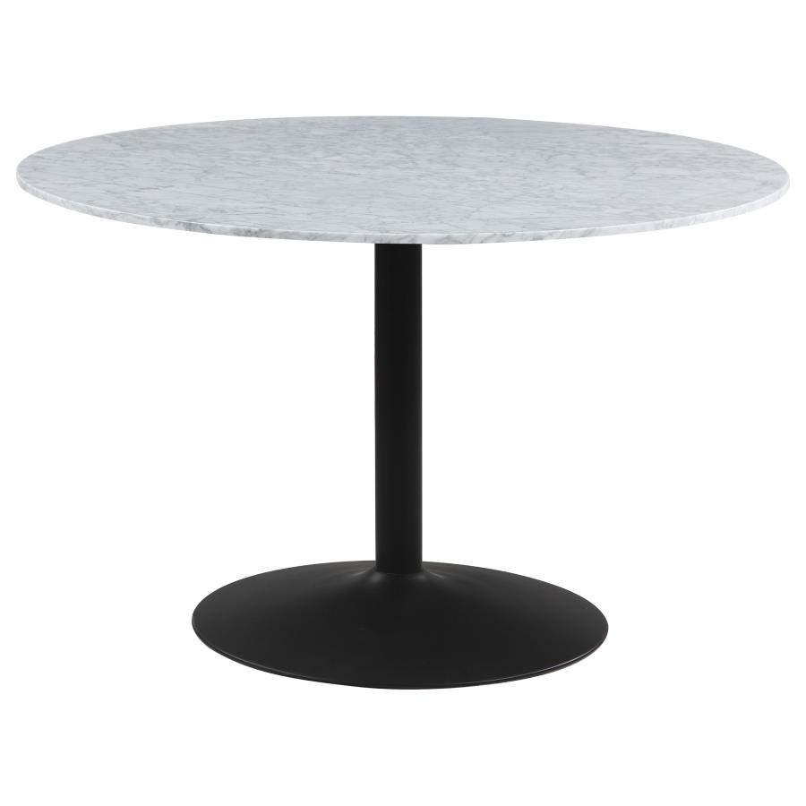 (image for) Bartole Round 48-inch Italian Marble Top Dining Table White