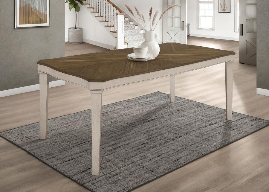 (image for) Ronnie Rectangular 79-inch Wood Dining Table Rustic Cream