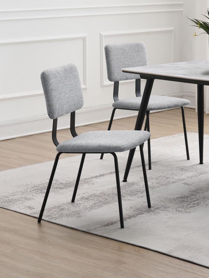 (image for) Calla Fabric Upholstered Dining Side Chair Grey (Set of 2)