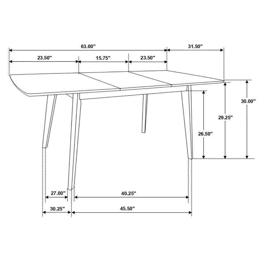 (image for) Alfredo 6-piece Butterfly Leaf Dining Set Natural Walnut