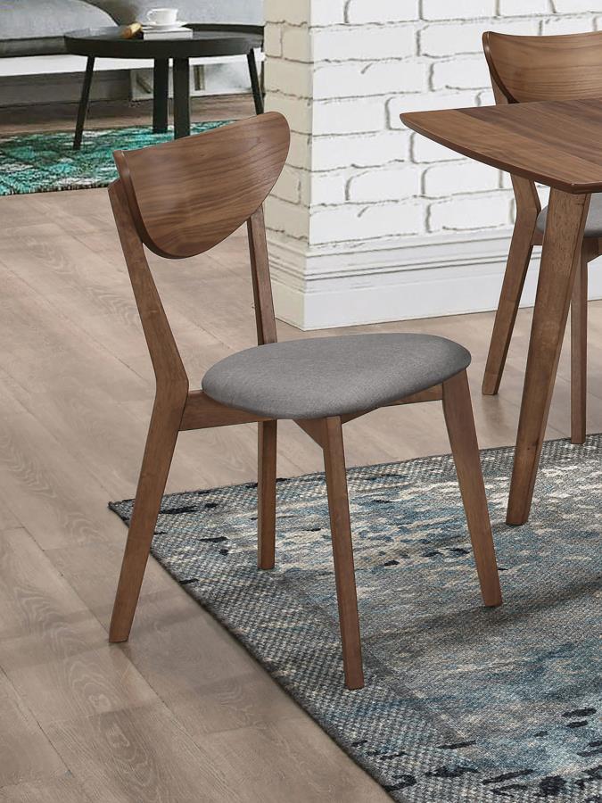 (image for) Alfredo Dining Side Chair Grey and Natural Walnut (Set of 2)