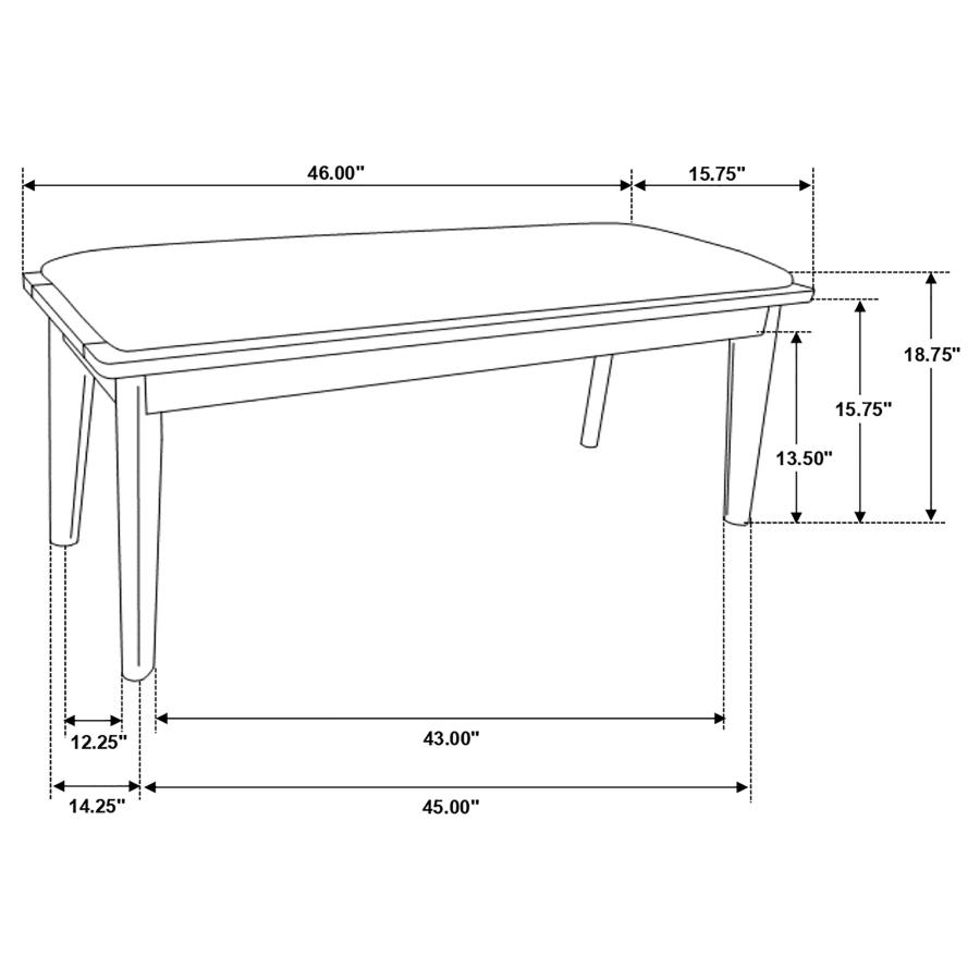 (image for) Alfredo Upholstered Dining Bench Grey and Natural Walnut