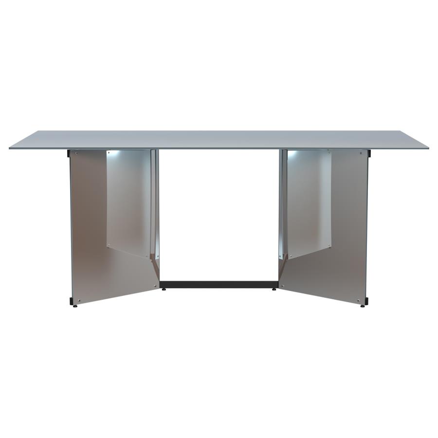 (image for) Emery 76-inch Rectangular Mirrored Dining Table Silver