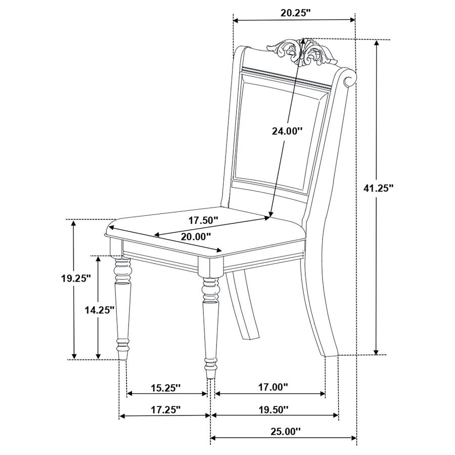 (image for) Willowbrook Wood Dining Side Chair Chestnut (Set of 2)