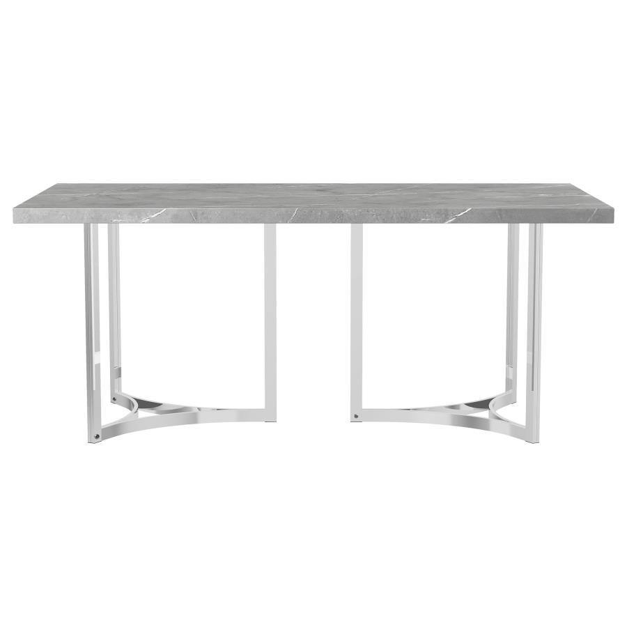 (image for) Sterling 72-inch Rectangular Dining Table Grey Faux Marble