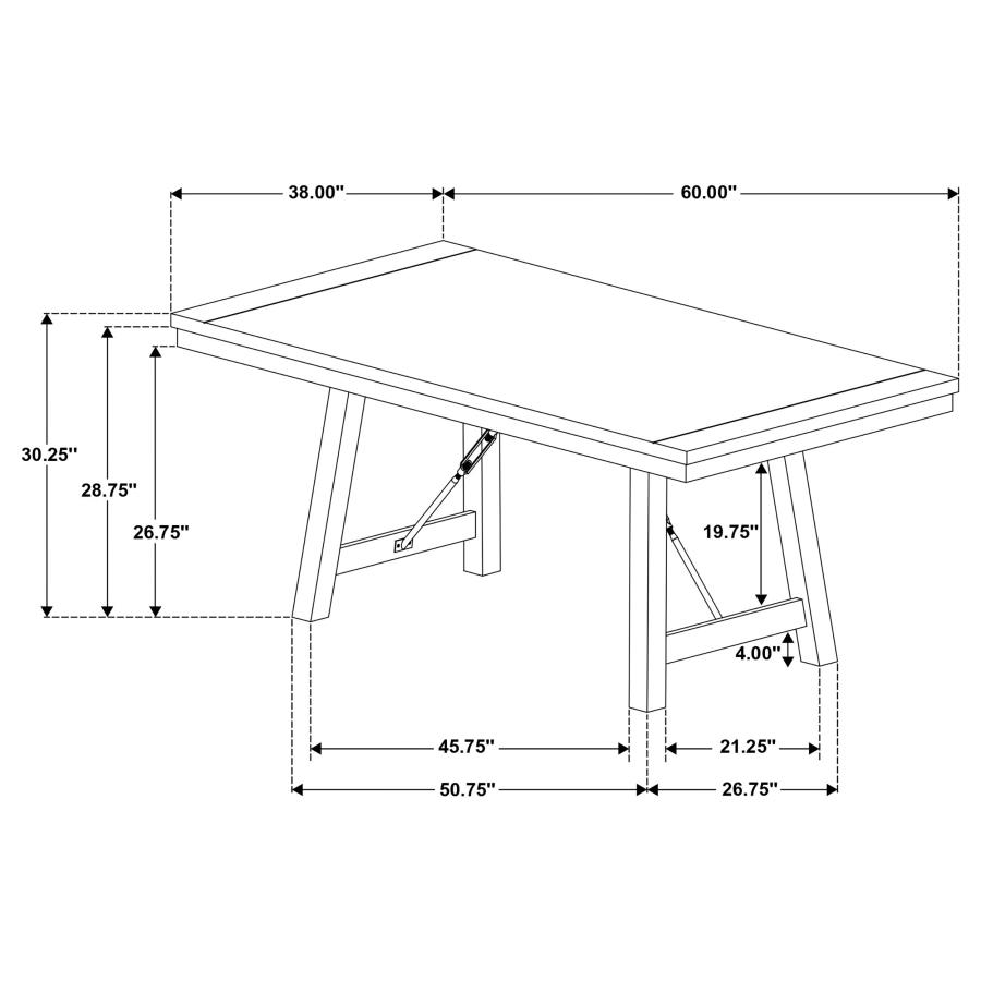 (image for) Newport 5-piece Rectangular Trestle Dining Table Set Black