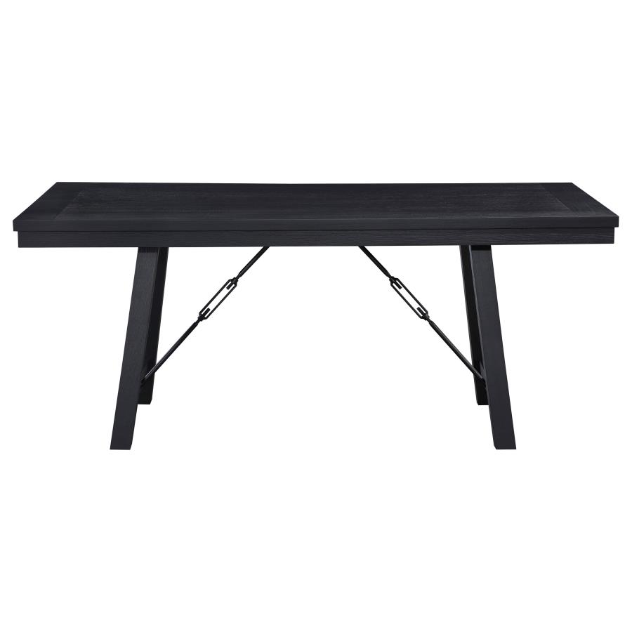 (image for) Newport 6-piece Rectangular Trestle Dining Table Set Black