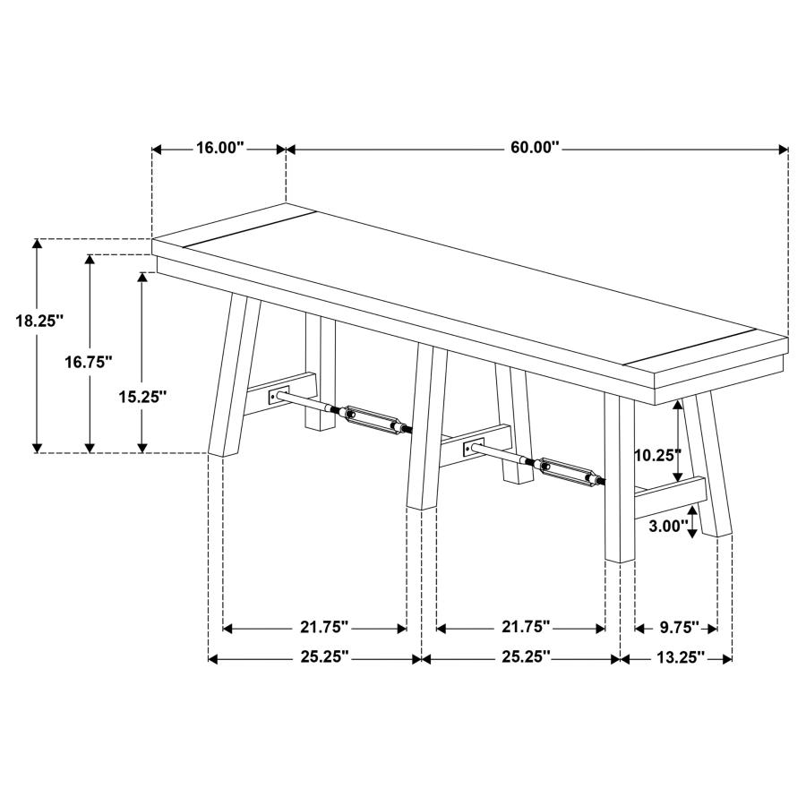 (image for) Newport 6-piece Rectangular Trestle Dining Table Set Black