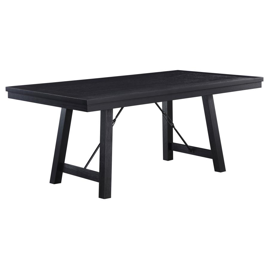 (image for) Newport Rectangular 72-inch Wood Trestle Dining Table Black