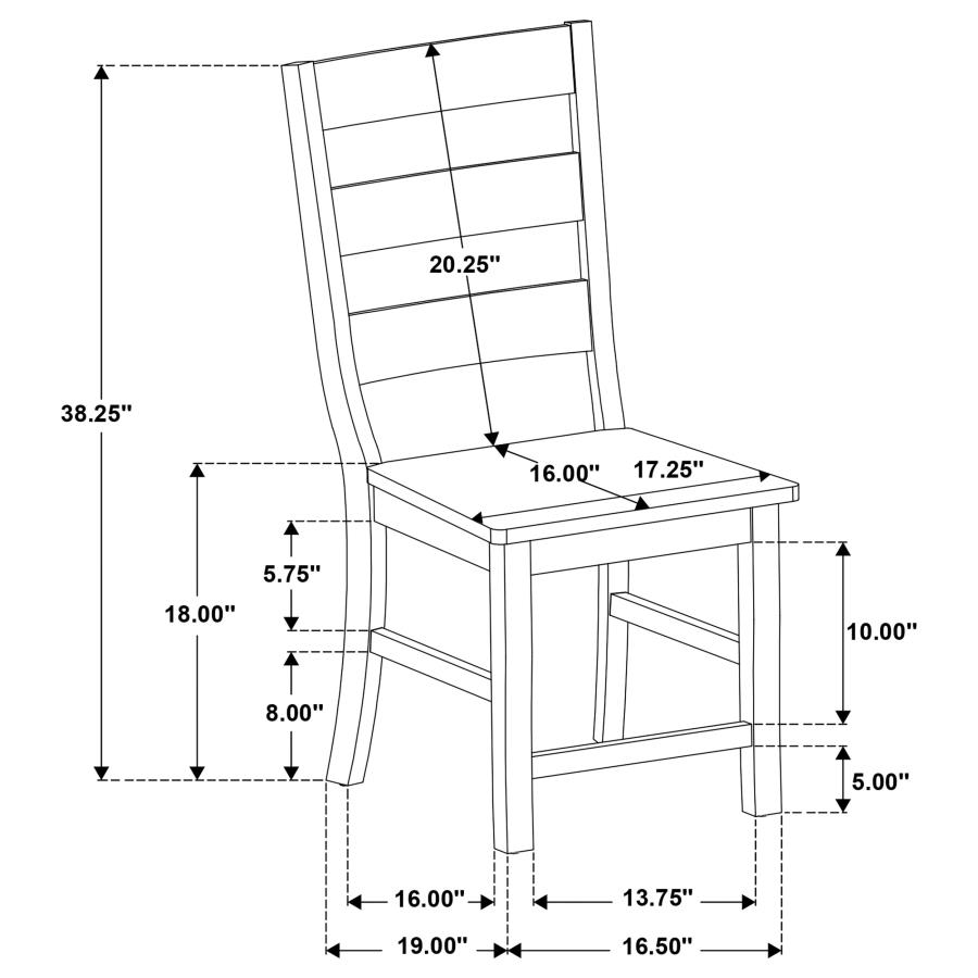 (image for) Newport Ladder Back Wood Dining Side Chair Black (Set of 2)