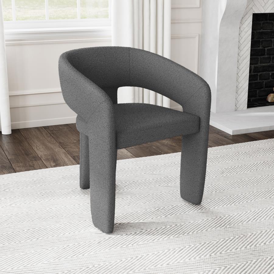 (image for) Eudora Boucle Upholstered Dining Arm Chair Grey