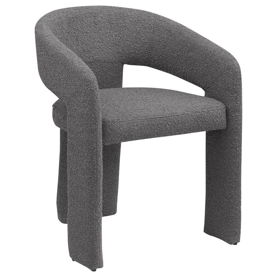 (image for) Eudora Boucle Upholstered Dining Arm Chair Grey