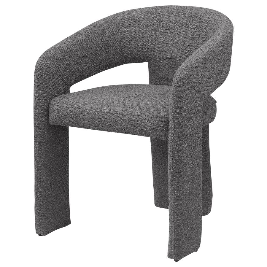 (image for) Eudora Boucle Upholstered Dining Arm Chair Grey